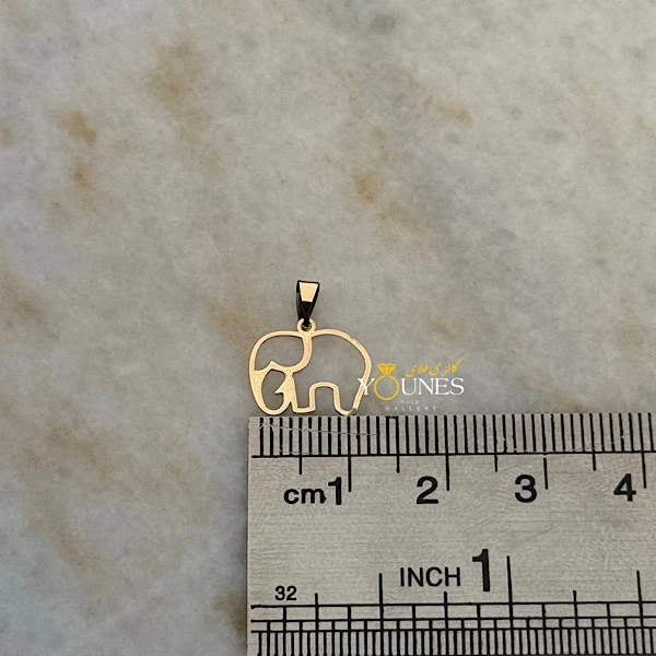 تصویر دوم آویز فیل طلا لیزری